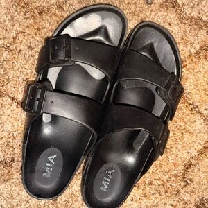 Black Double Strap Sandals